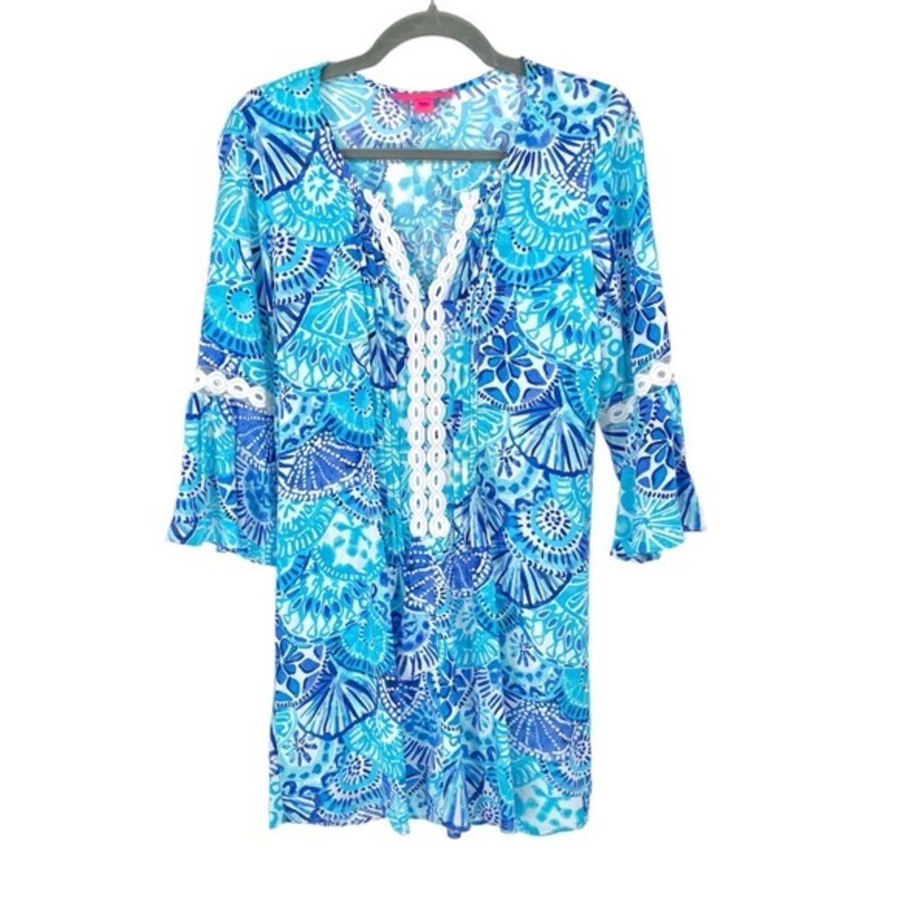 Lilly Pulitzer Hollie Tunic Dress‎ in Breakwater Tint Party Wave - Size XS